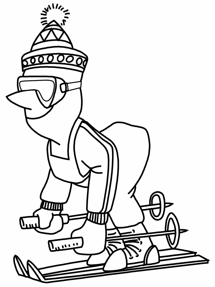 Winter Sports Coloring Page & coloring book.