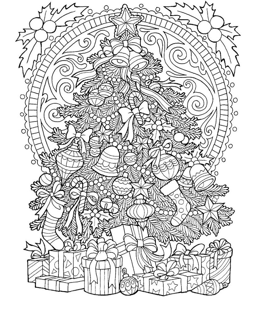 winter adult coloring pages -christmas