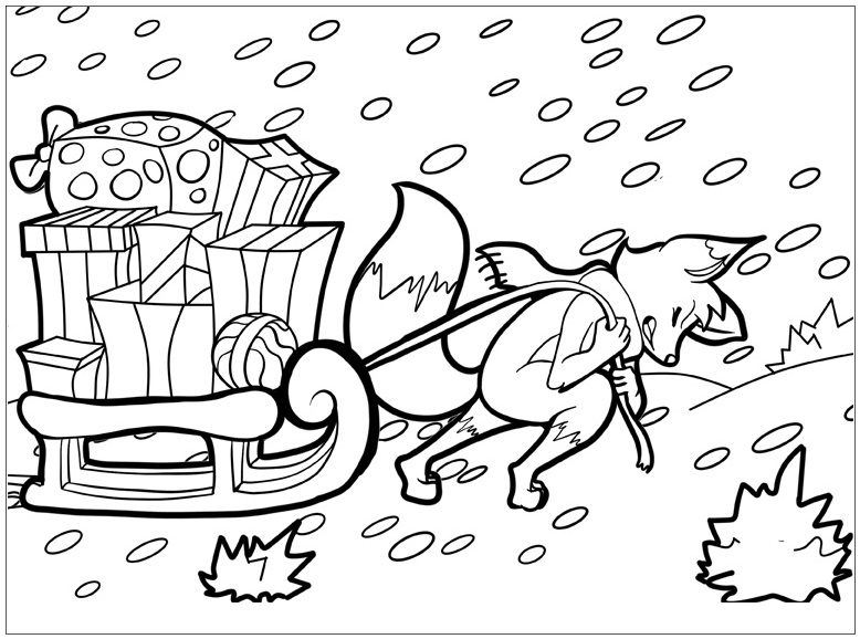 winter animal coloring pages for adults