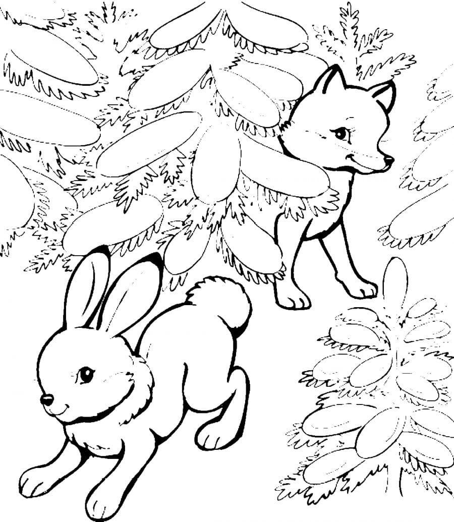 winter animal free coloring pages
