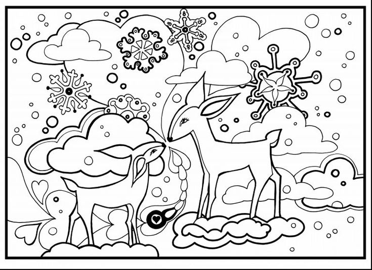 winter animals printable coloring pages
