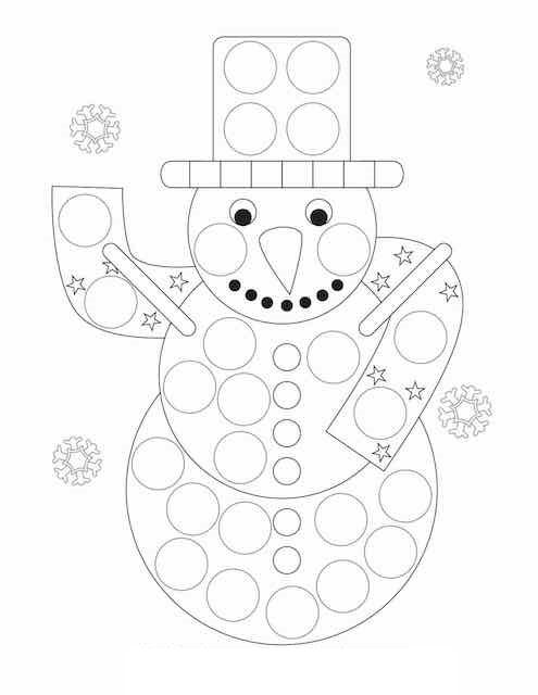 winter bingo dot art coloring pages printable