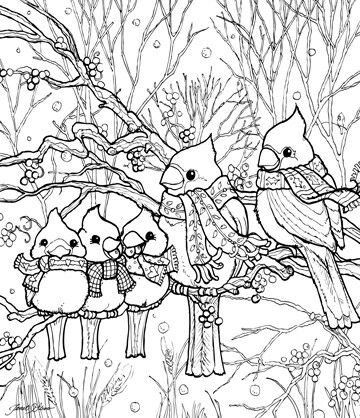 winter bird coloring pages