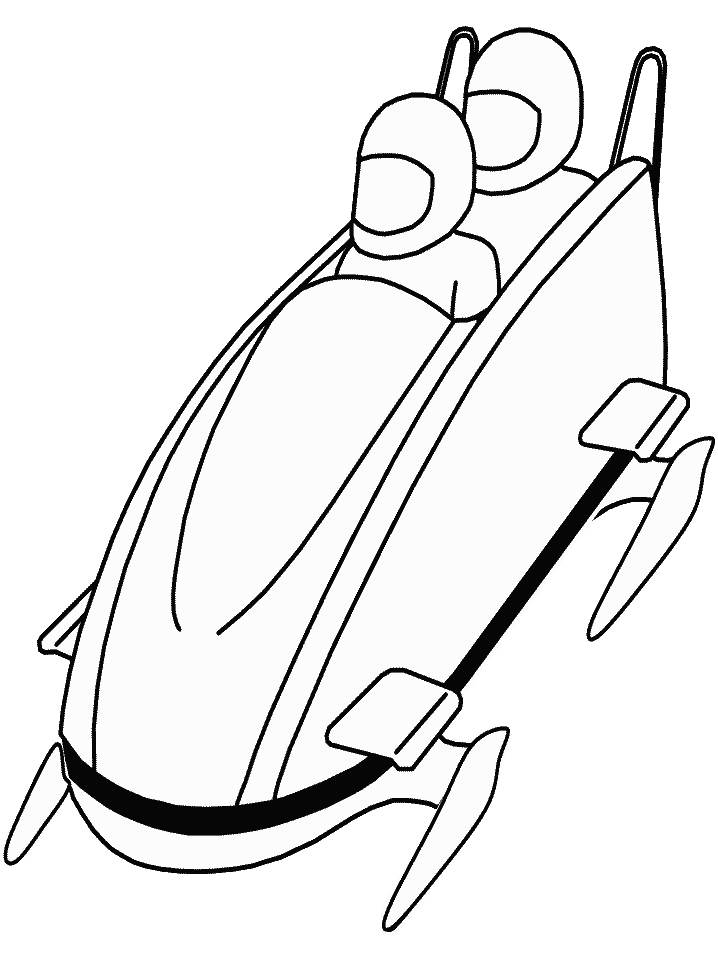 Winter Bobsled Sports Coloring Pages