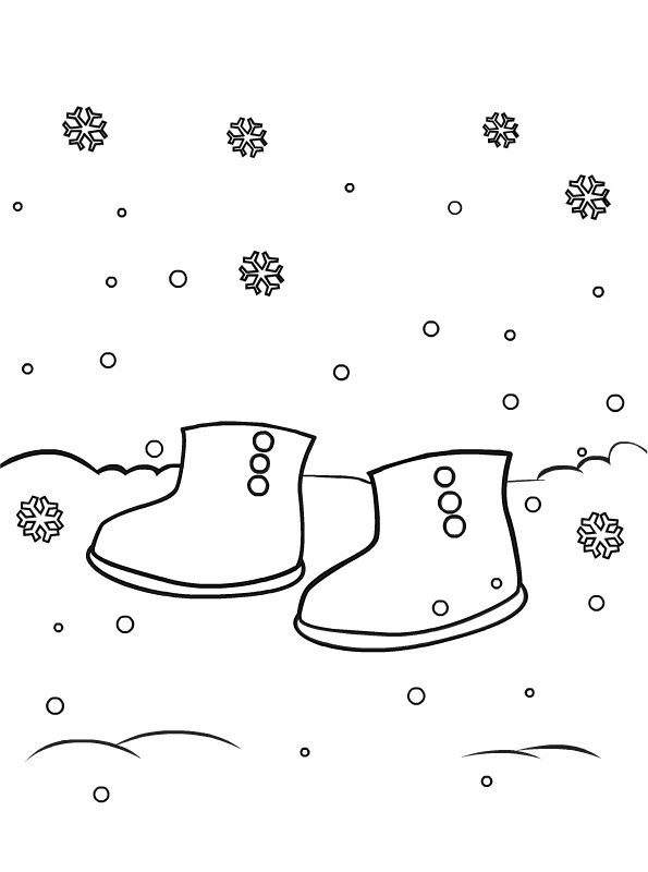 winter boots coloring pages