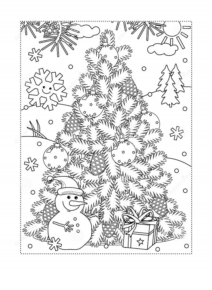 winter christmas coloring pages