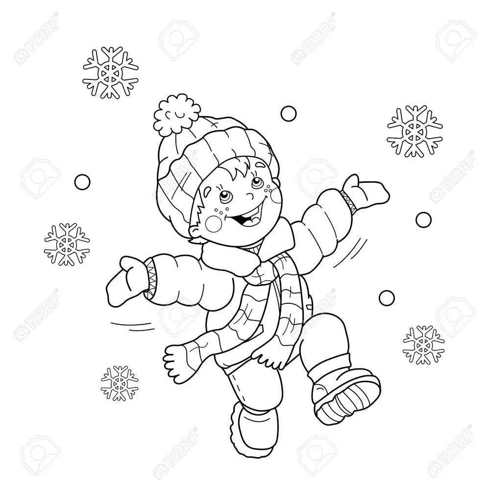 winter clothes coloring pages preschoolers