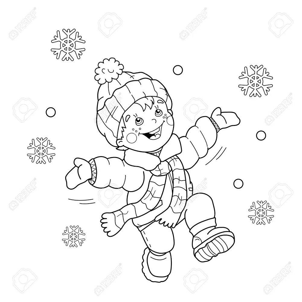 Winter Clothes Coloring Pages Preschoolers Book For Kids 
