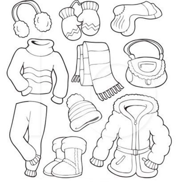 winter clothes coloring pages