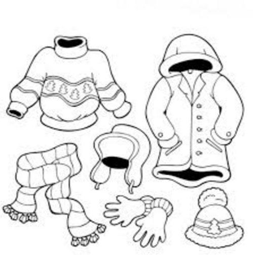 winter clothes printable coloring page