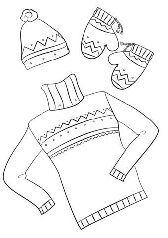 winter clothing coloring pages free