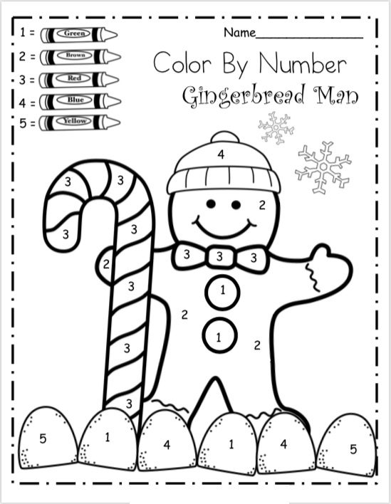 winter color by number coloring pages