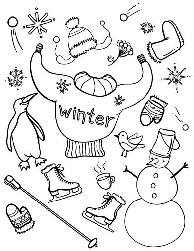 winter coloring pages'