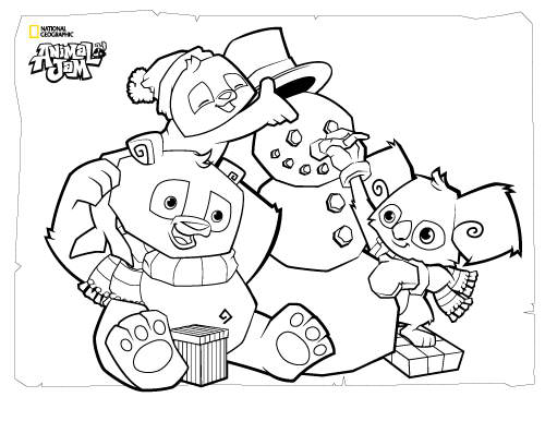 winter coloring pages animal jam