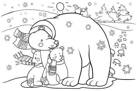 winter coloring pages cute