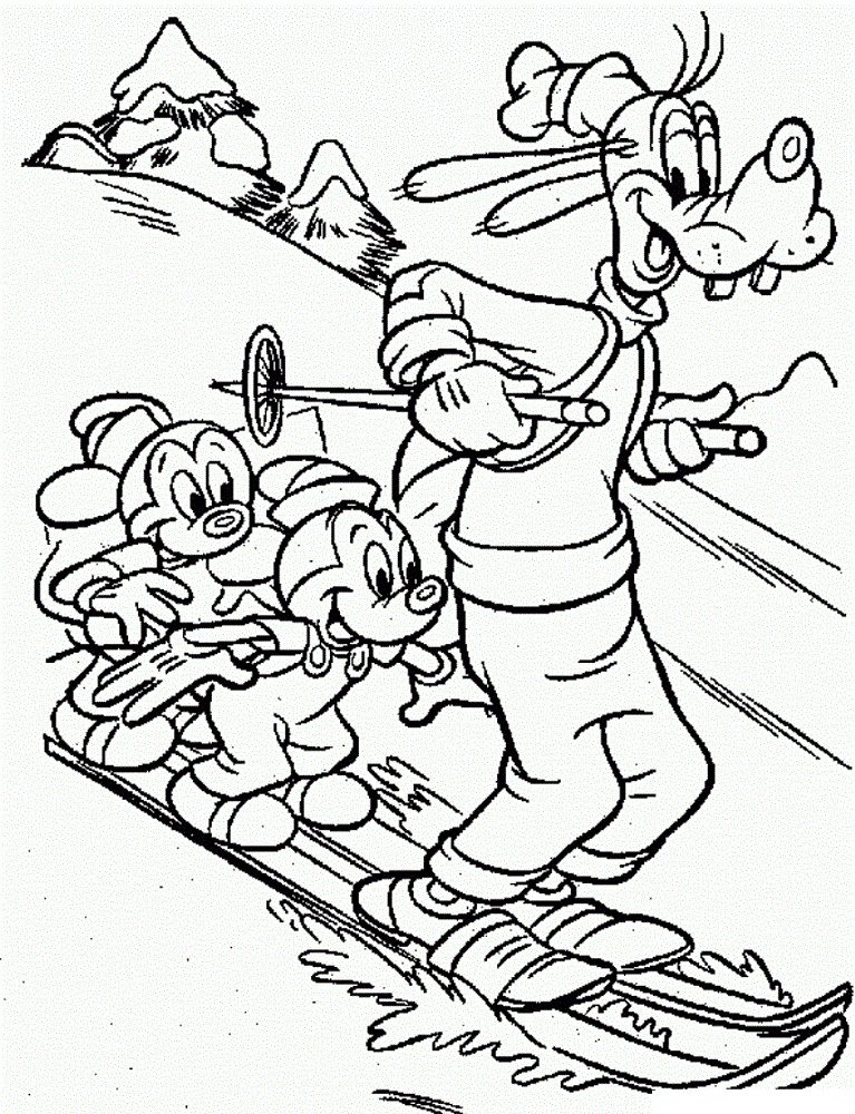 winter coloring pages disney