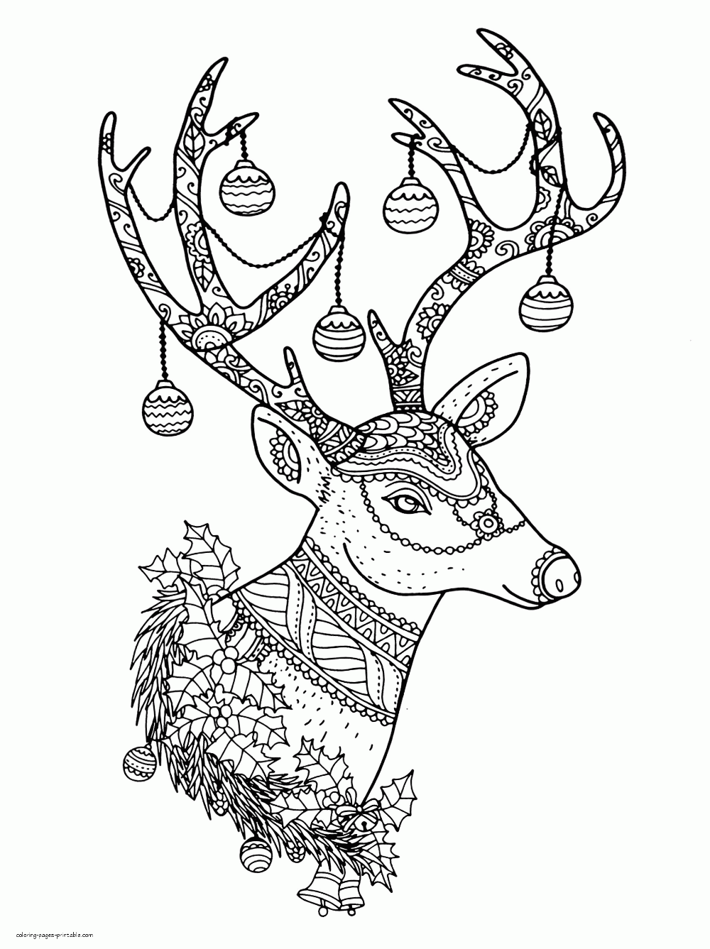 winter coloring pages for adults raindeer