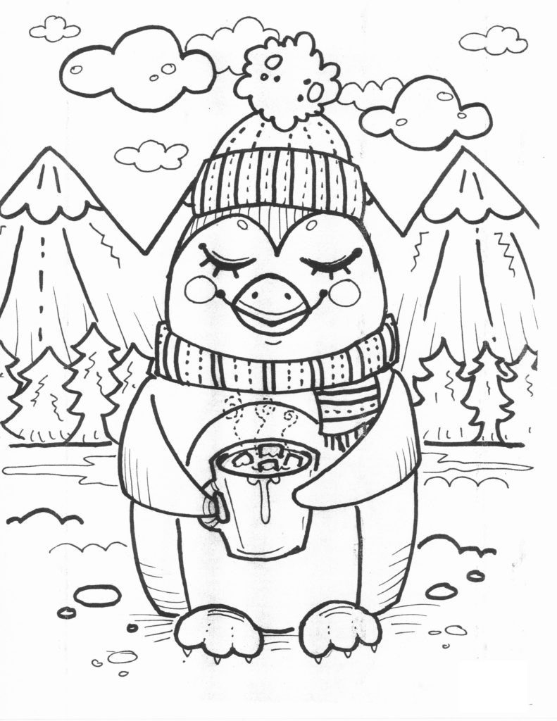 winter coloring pages for free