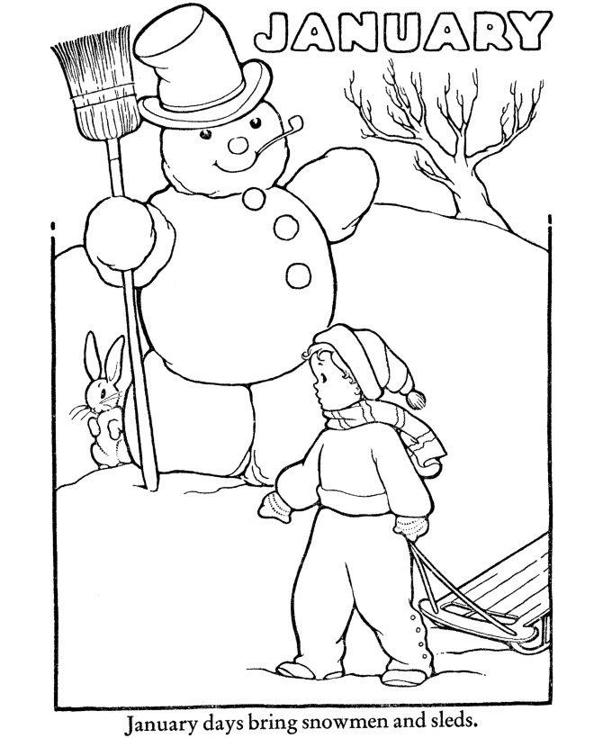 winter coloring pages for kids pdf