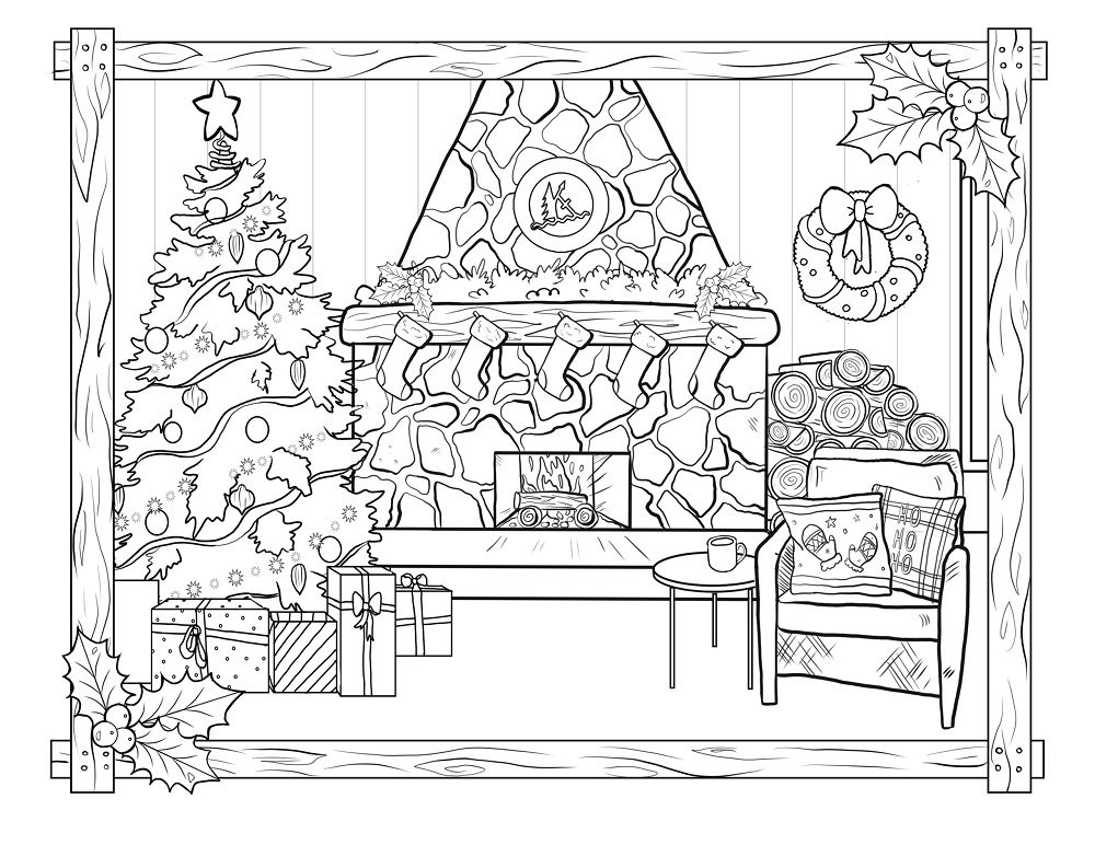 winter coloring pages for seniors