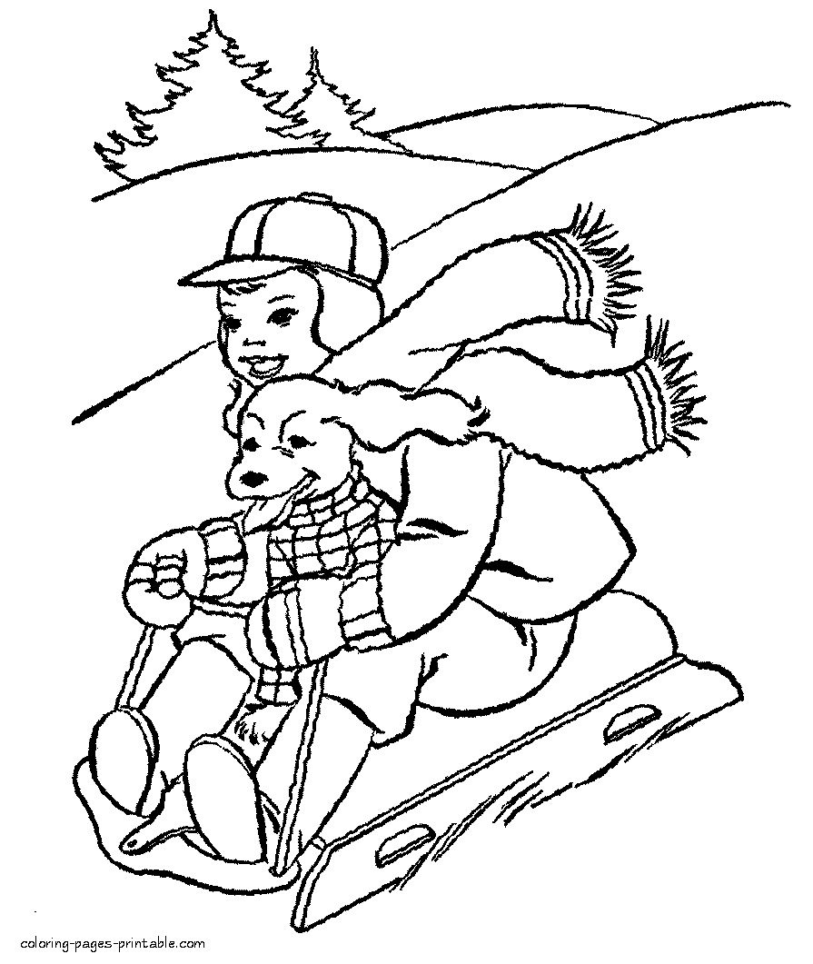 winter coloring pages free for kids
