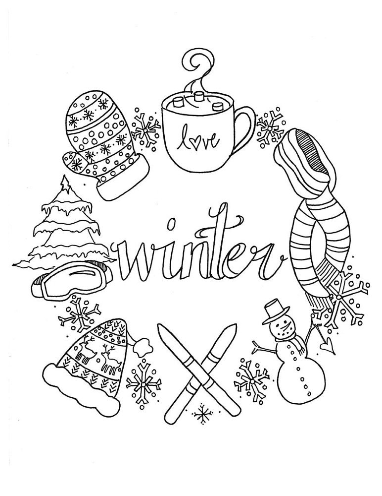 winter coloring pages free printable