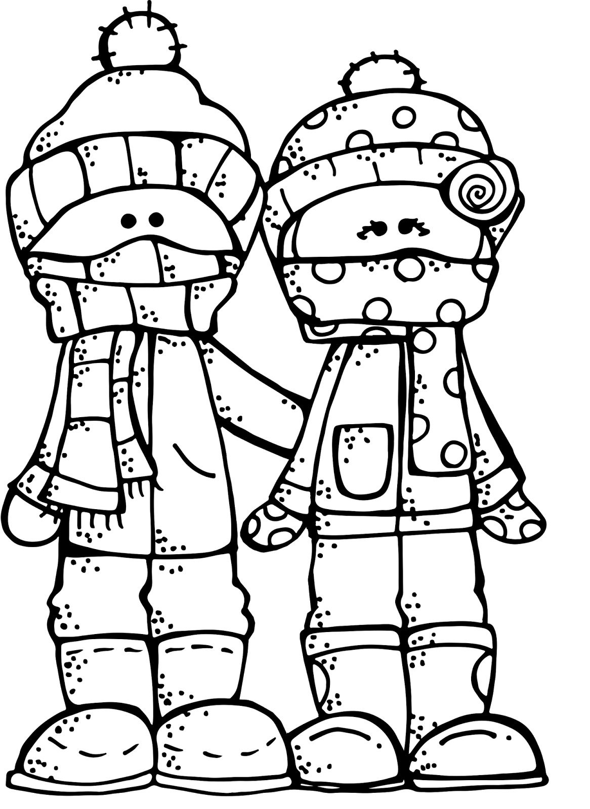 winter coloring pages freebie