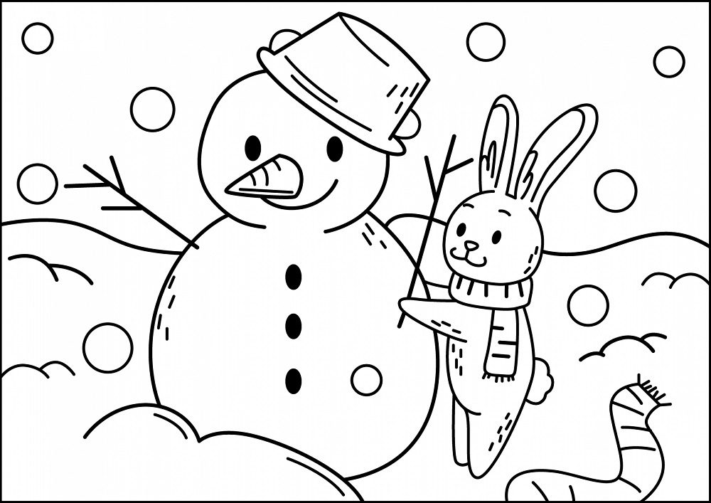 winter coloring pages kids