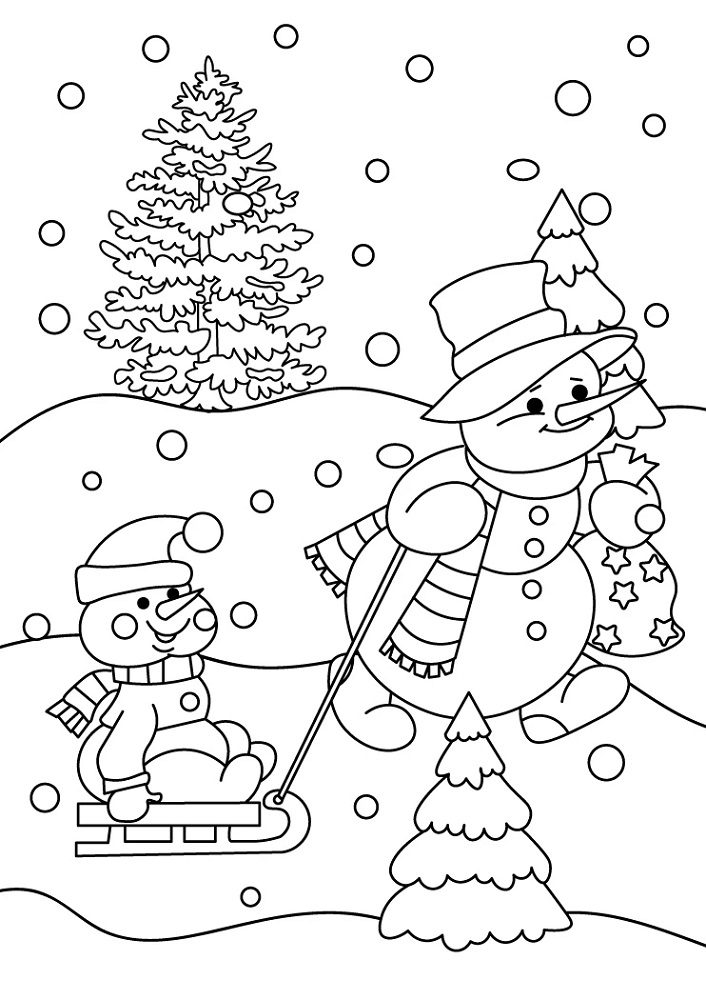 winter coloring pages kindergarten