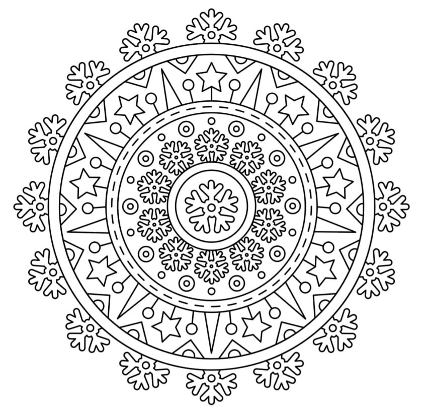 winter coloring pages mandala