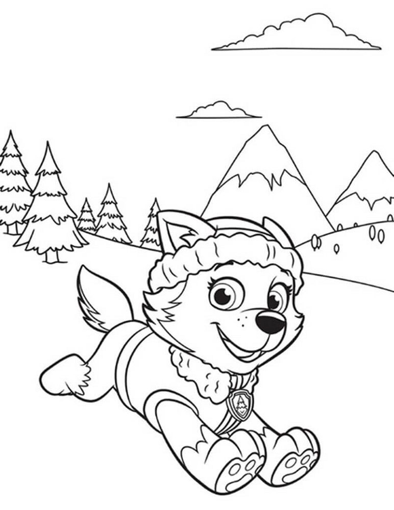 winter coloring pages paw patrol