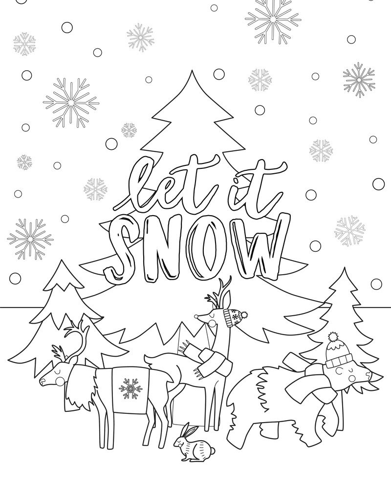 Winter Solstice Coloring Pages & book for kids.
