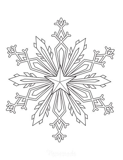 winter coloring pages snowflakes