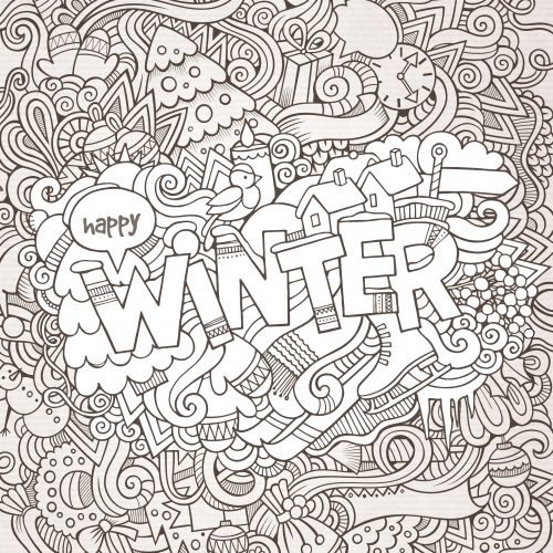 winter doodle coloring pages