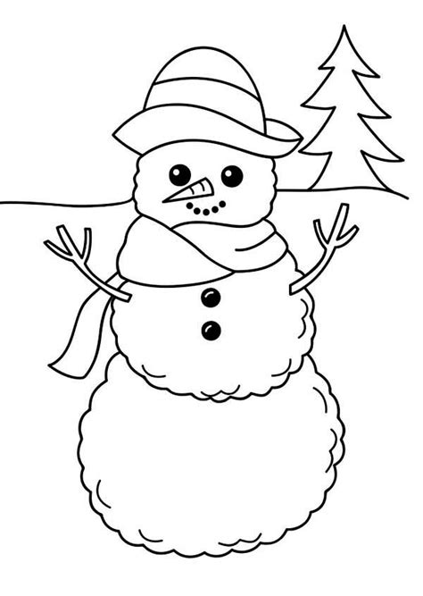 winter easy coloring pages