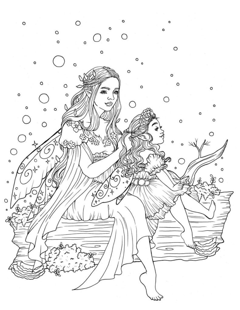 winter fairies coloring pages
