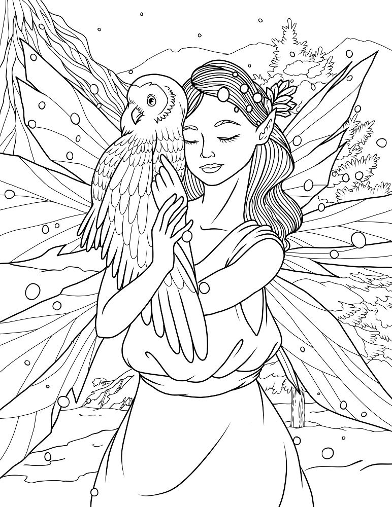 winter fairy coloring pages