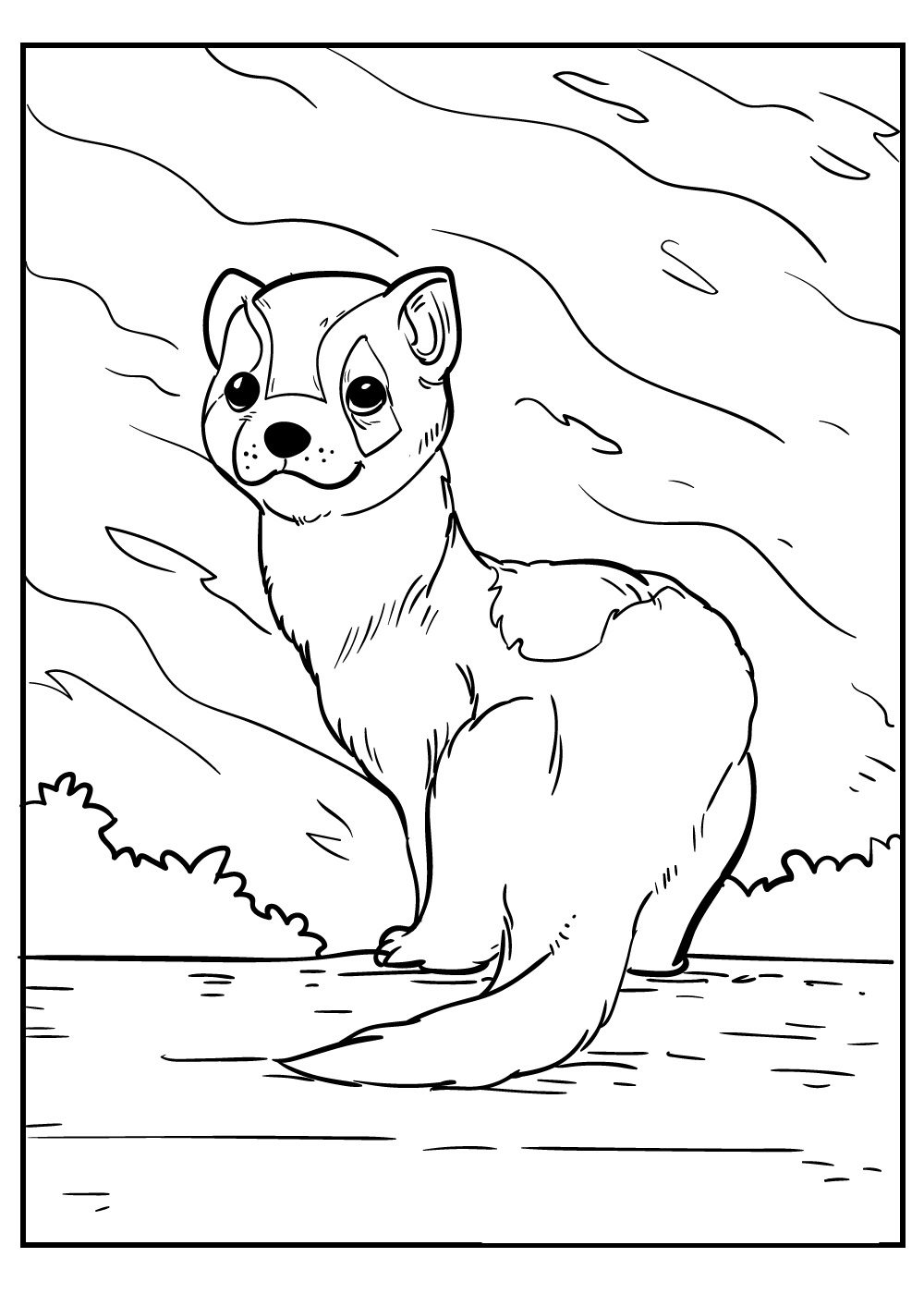 winter-ferret-coloring-pages