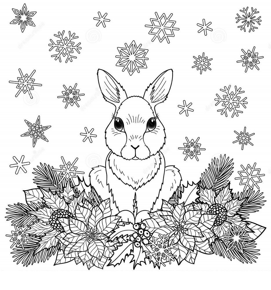 winter flower coloring pages