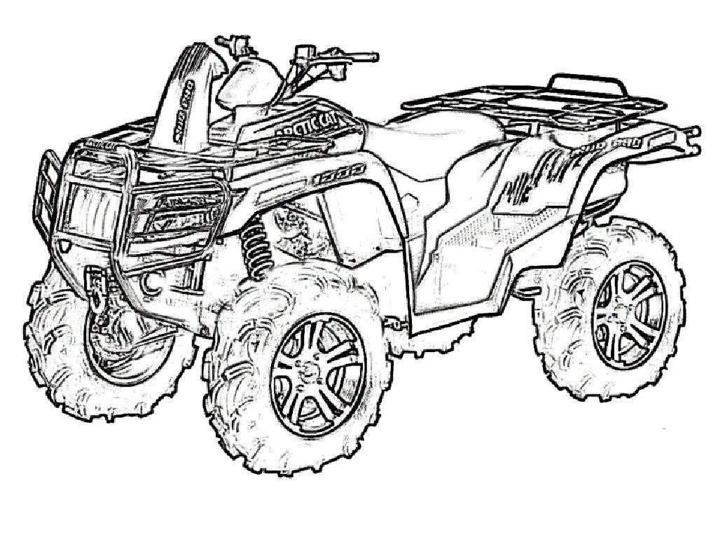 winter four wheeling coloring pages