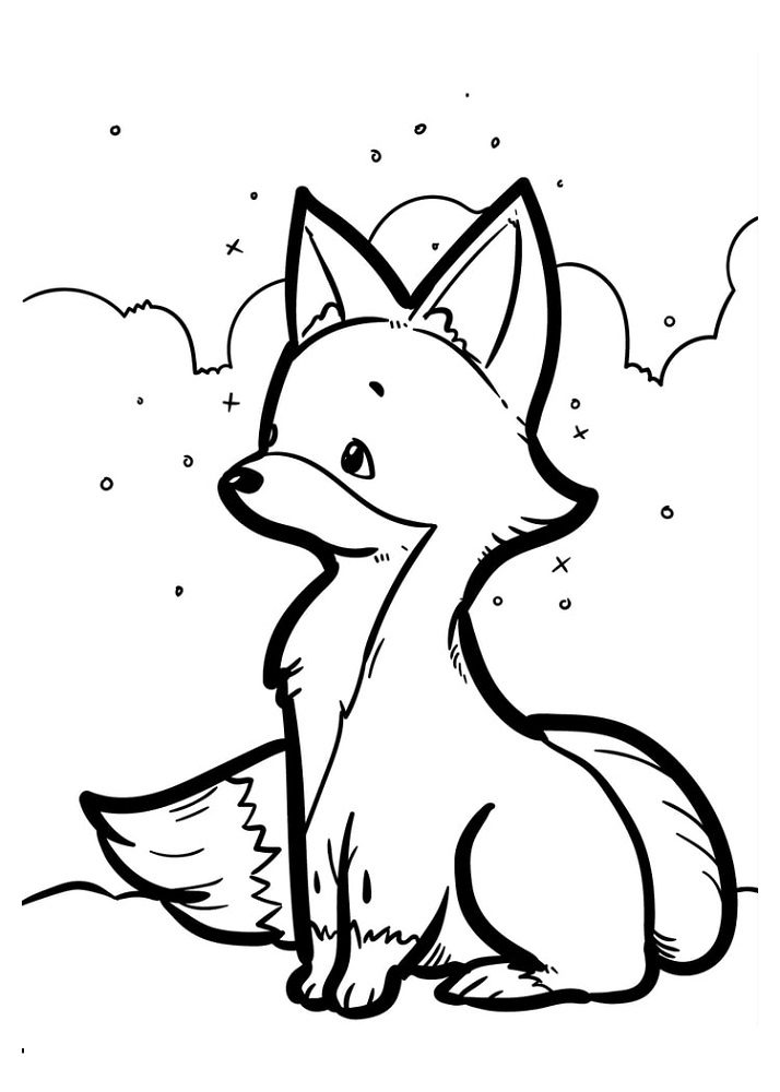 winter fox coloring pages