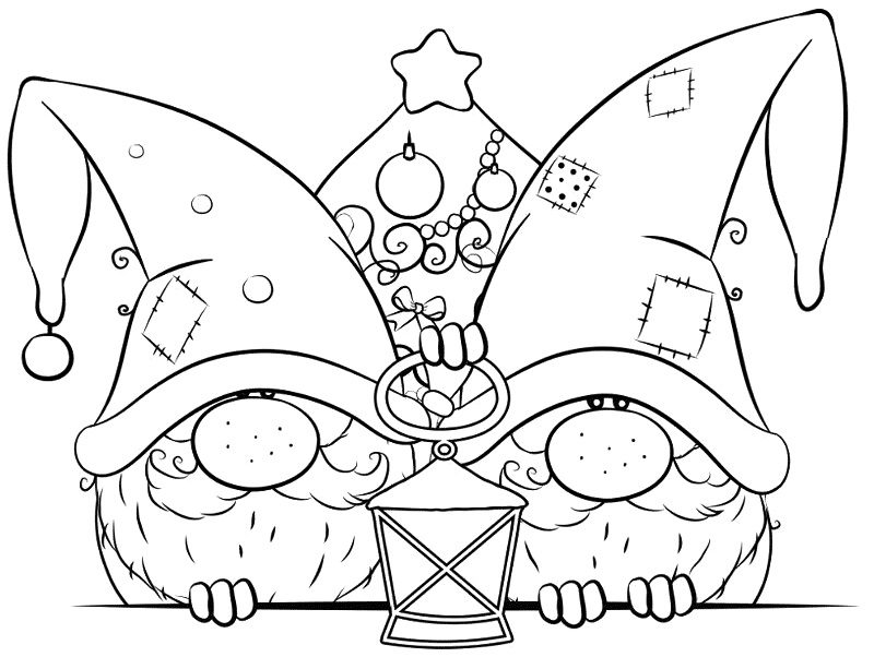 winter gnome coloring pages