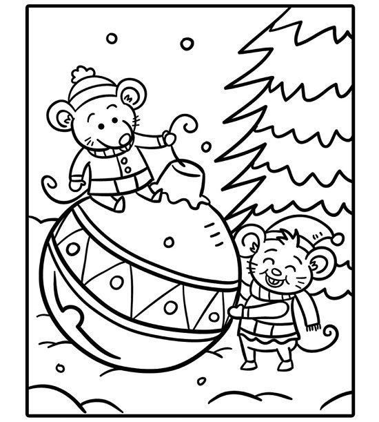 winter holiday coloring pages printable