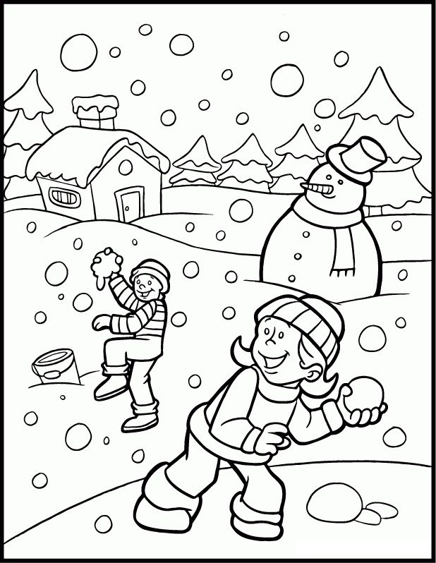 winter holiday coloring pages