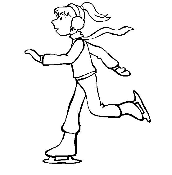 winter ice skating coloring pages