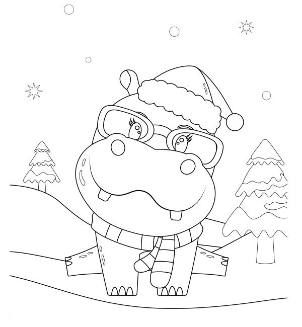 winter kawaii coloring pages