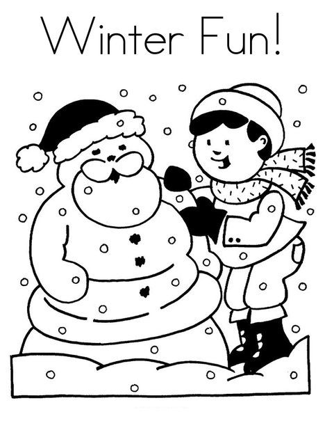 winter kid coloring pages