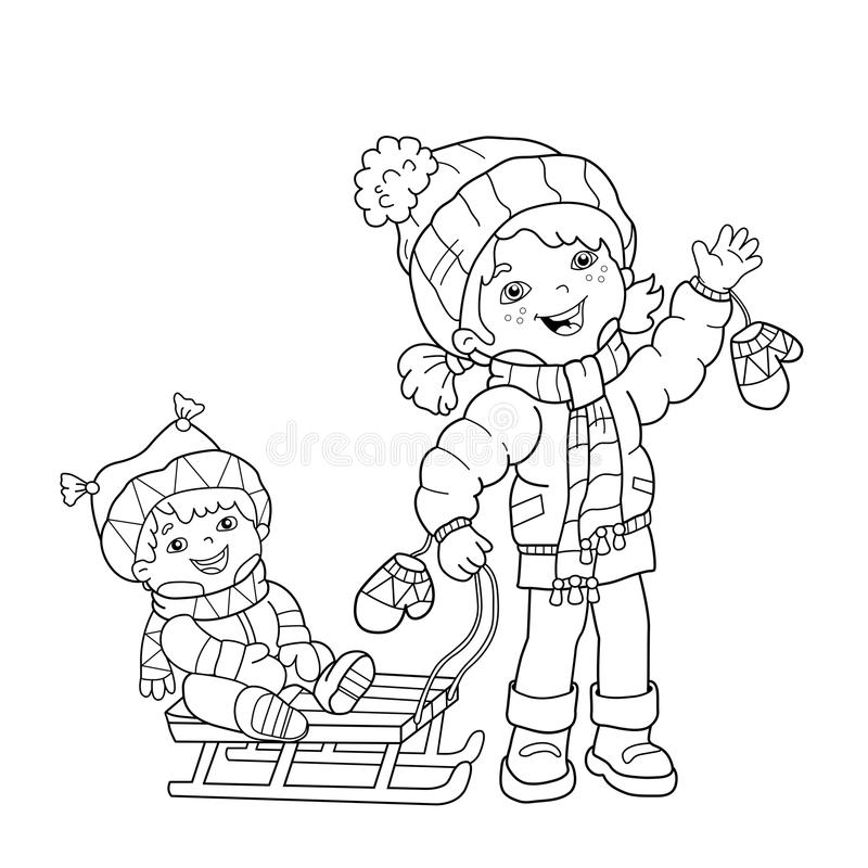 winter kids coloring pages