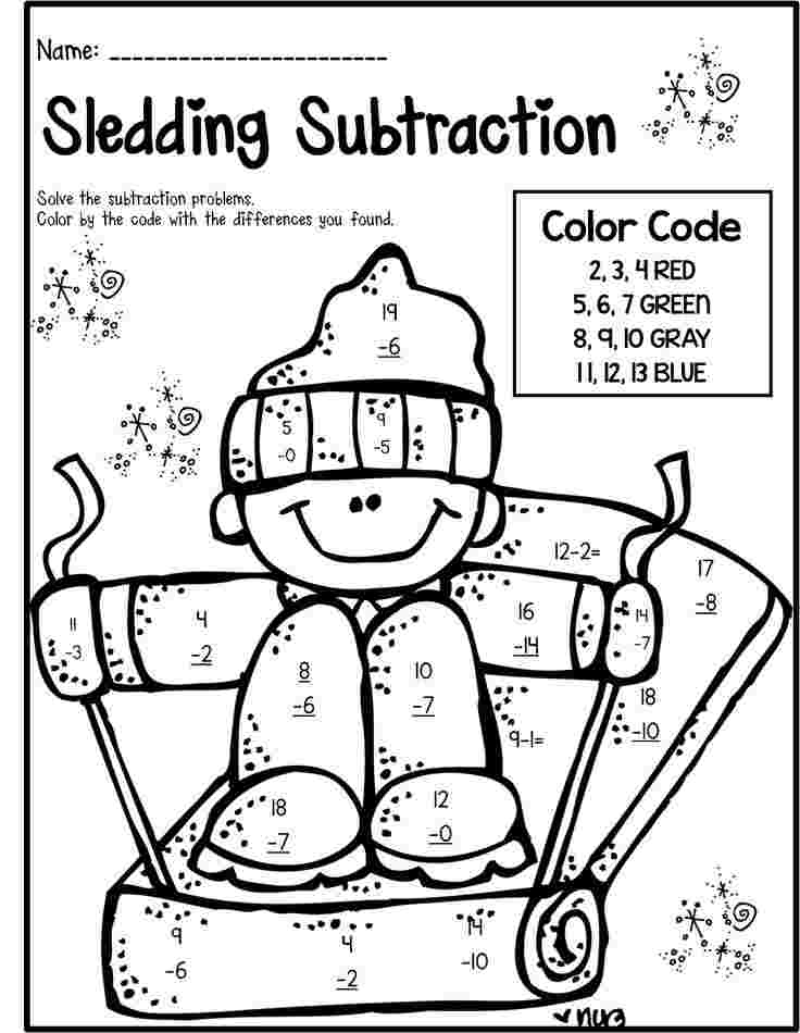 winter math coloring pages