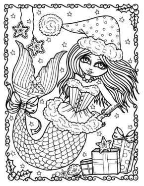 winter-mermaid-coloring-pages